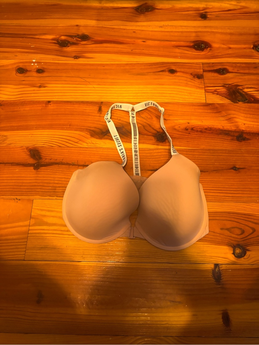 Victoria's Secret Blush Pink T-Shirt Bra with Racer back Logo Straps